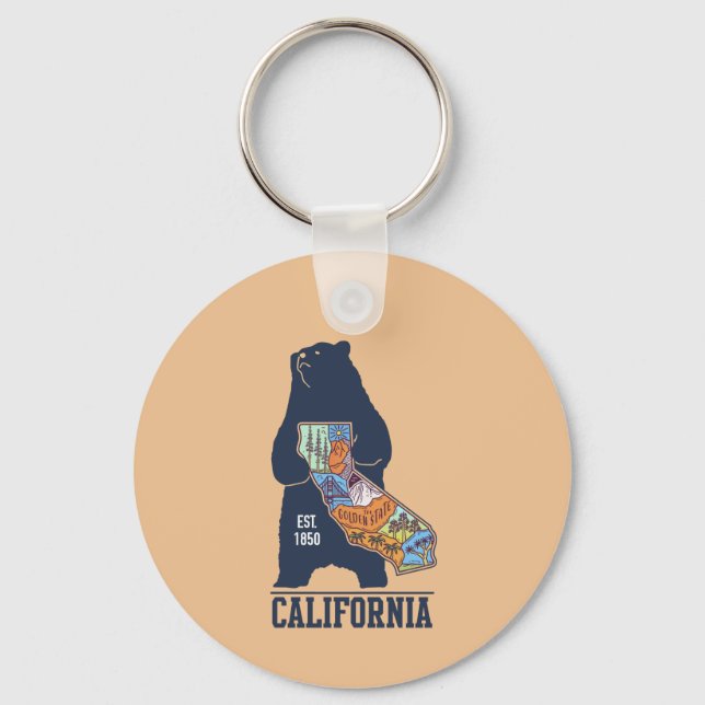 California Bear Golden Staat Schlüsselanhänger (Vorderseite)