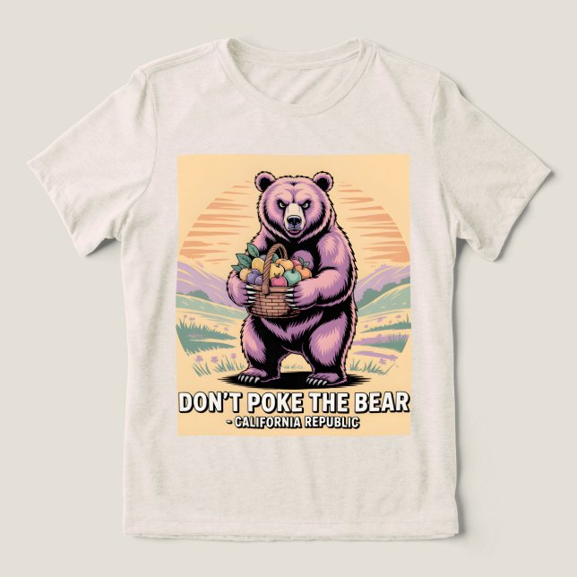 California Bear Illustration T-Shirt Tri-Blend Shirt (Design Vorderseite)