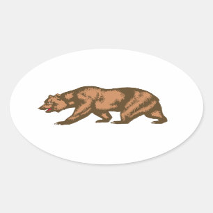 California Bear Ovaler Aufkleber