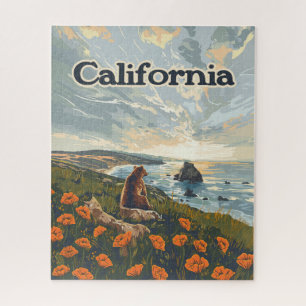 California Bear Poppies Blume Coast Retro