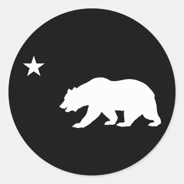 California Bear Runder Aufkleber (Vorderseite)