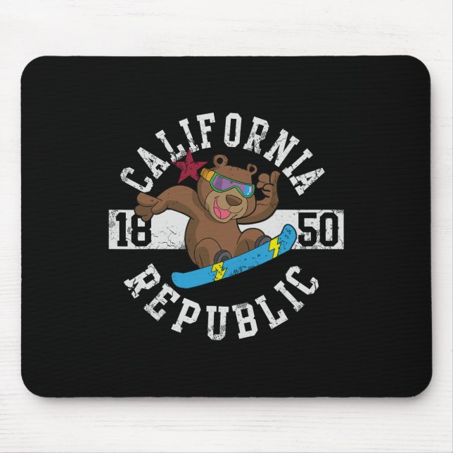California Bear Snowboarder Snowboarder Mousepad (Vorne)