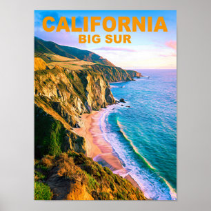 California Big Sur Reiseplakat Poster