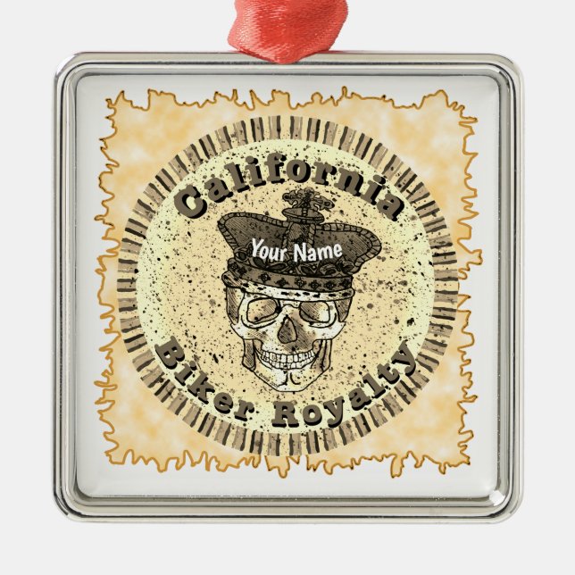 California Biker  Ornament Aus Metall (Vorne)