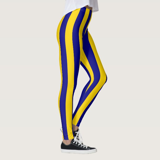 California Blue and Gold Vertical Stripes Leggings (Rechts)