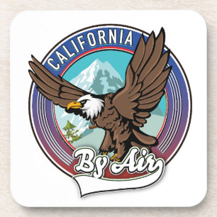 California By Air travel patch Getränkeuntersetzer