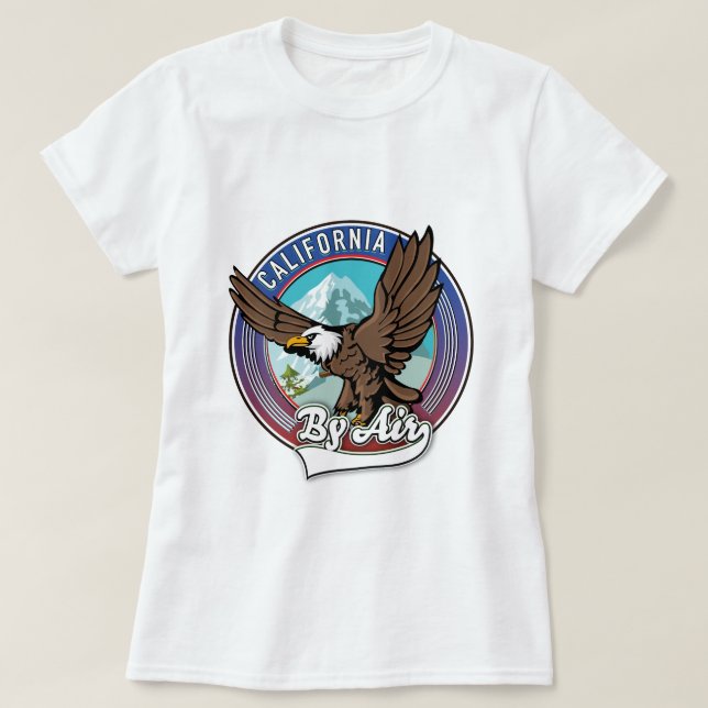 California By Air travel patch T-Shirt (Design vorne)