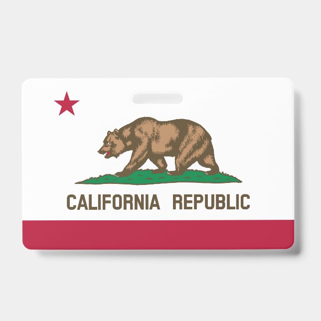 California Cali Republic Bear Flag, US States Badg Ausweis (Vorderseite)
