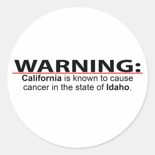 California Cancer Runder Aufkleber (Vorderseite)