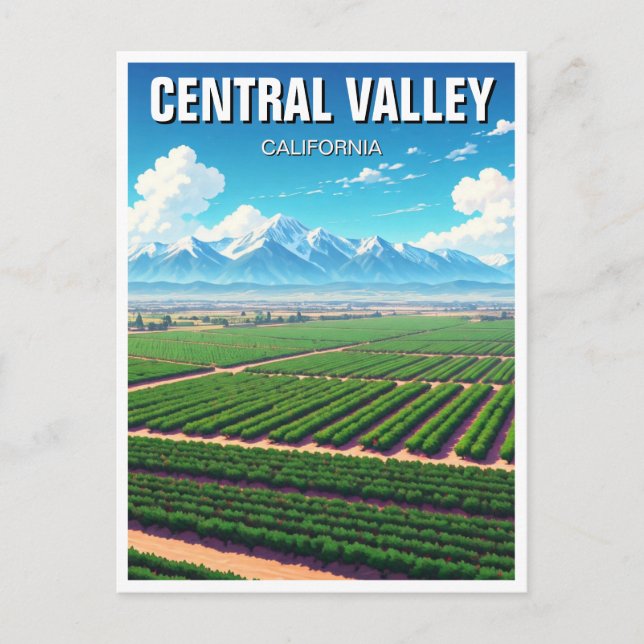 California Central Valley Postkarte (Vorderseite)