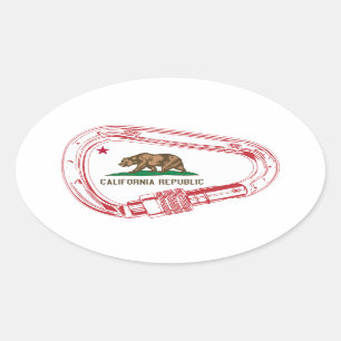 California Climbing Carabiner Ovaler Aufkleber