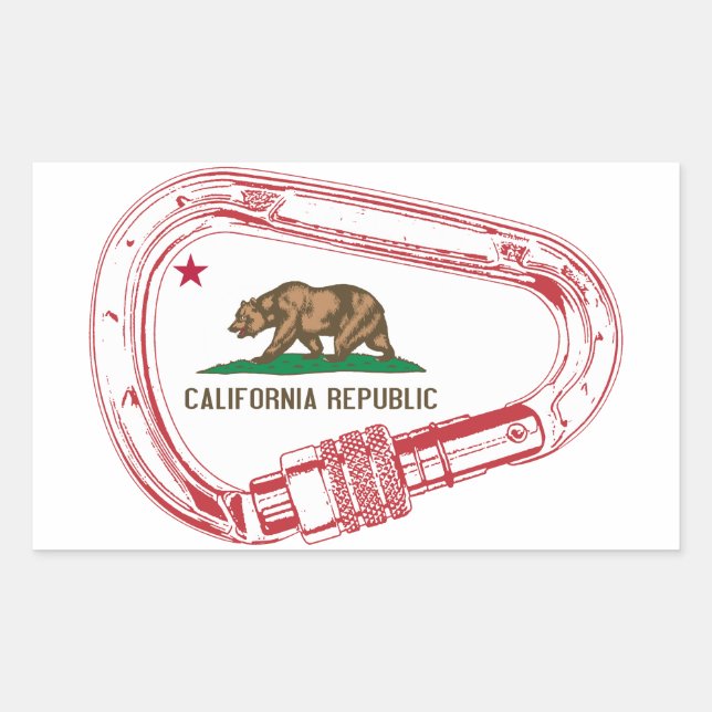 California Climbing Carabiner Rechteckiger Aufkleber (Vorderseite)