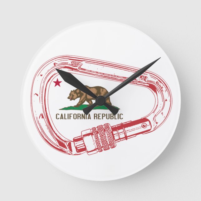 California Climbing Carabiner Runde Wanduhr (Vorderseite)