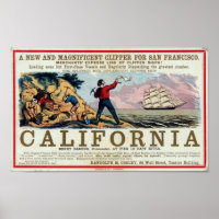 California Clipper Ship Historisches Repro-Poster