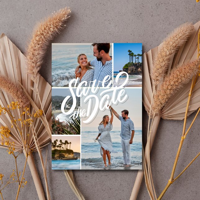 California Coastal 3 Foto Beach Wedding Save The Date (California Coastal 3 Photo Beach Wedding Save The Date)