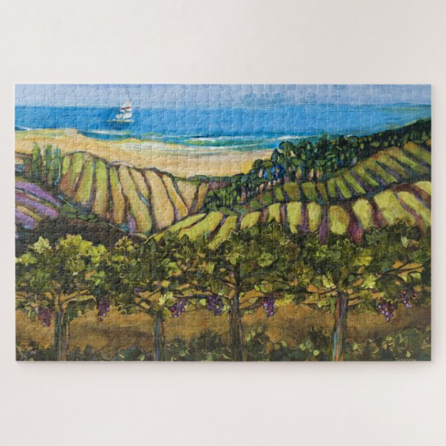 California Coastal Landcape and Sailboat Puzzle (Horizontal)