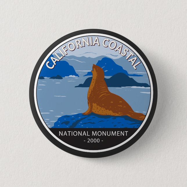 California Coastal National Monument Circle Retro Button (Vorderseite)