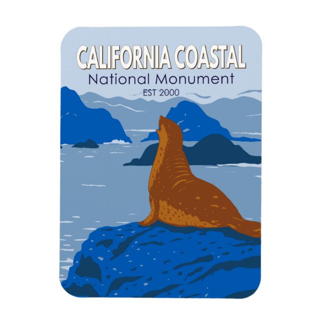California Coastal National Monument Harbor Siegel Magnet (Vertikal)