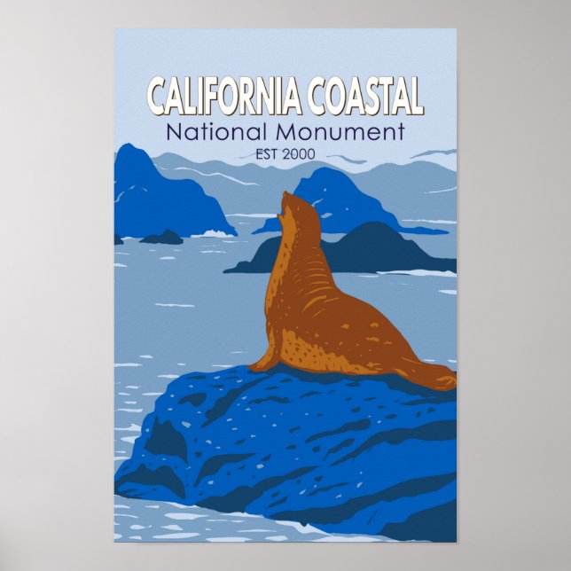 California Coastal National Monument Harbor Siegel Poster (Vorne)