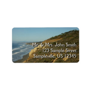 California Coastline Landschaftliche Reiselandscha Adressaufkleber