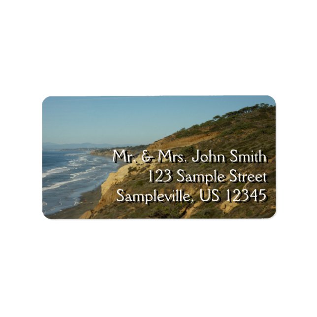 California Coastline Landschaftliche Reiselandscha Adressaufkleber (Vorne)