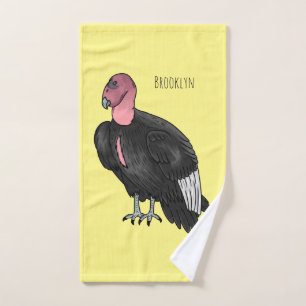 California condor bird Cartoon Badhandtuch Set