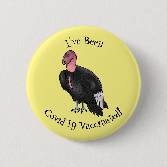 California condor bird Cartoon Button (Vorderseite)