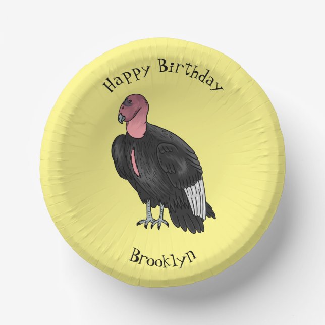 California condor bird Cartoon Pappteller (Vorderseite)