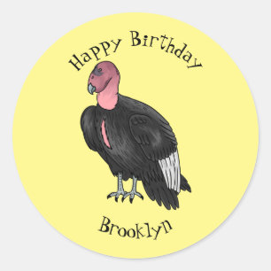California condor bird Cartoon Runder Aufkleber