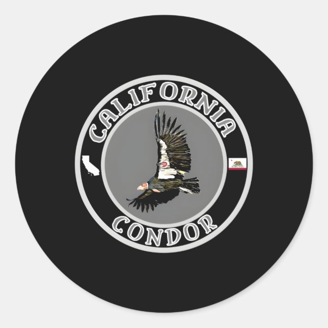California Condor Runder Aufkleber (Vorderseite)