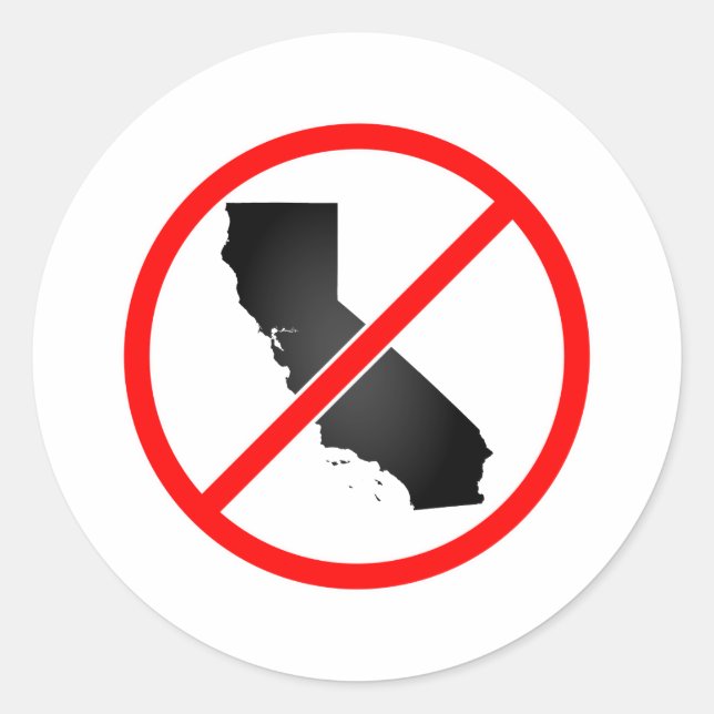 California Cross Out Symbol Runder Aufkleber (Vorderseite)