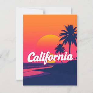 California Dream Postcard - Vintage Reisen Postkarte