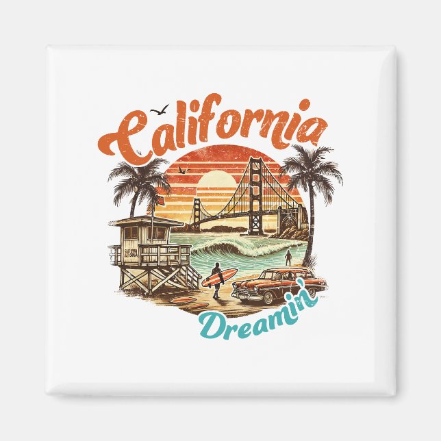 California Dreamin" - Küstenbrücke, Strand Magnet (Vorne)