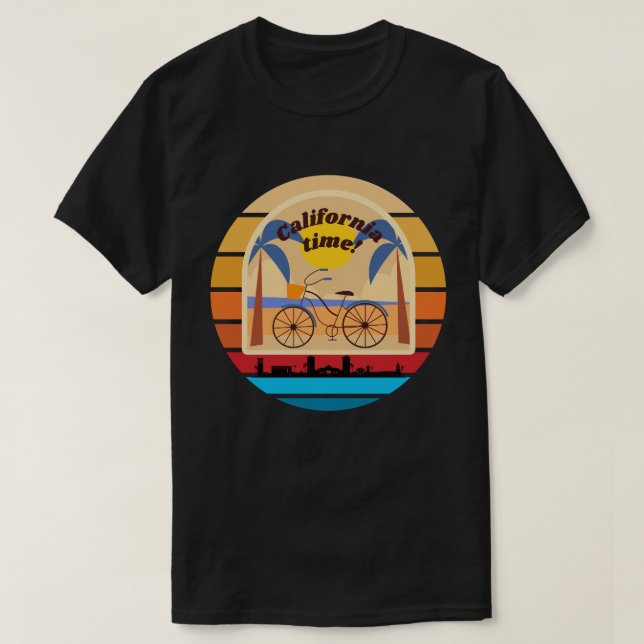 California Dreamin’ Sunset & Palm Trees T-Shirt (Design vorne)