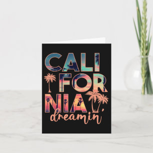 California Dreaming Beach Palm Tree Summer Vacatio Karte