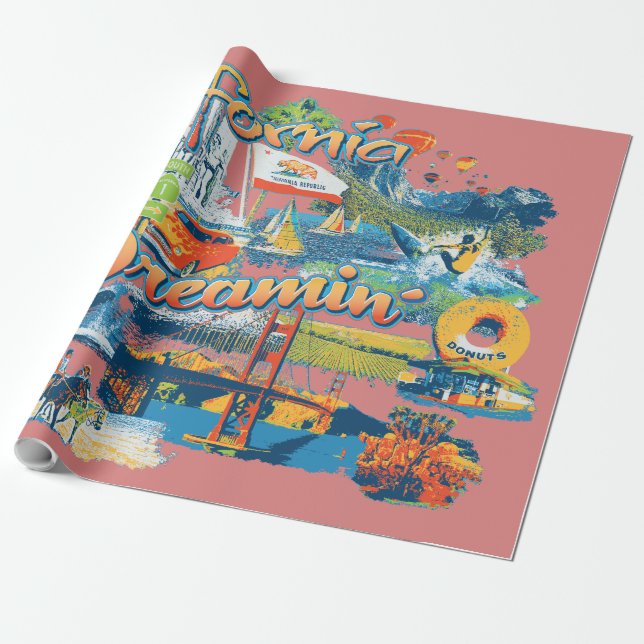 California Dreaming Gift Giving Geschenkpapier (Ungerollt)