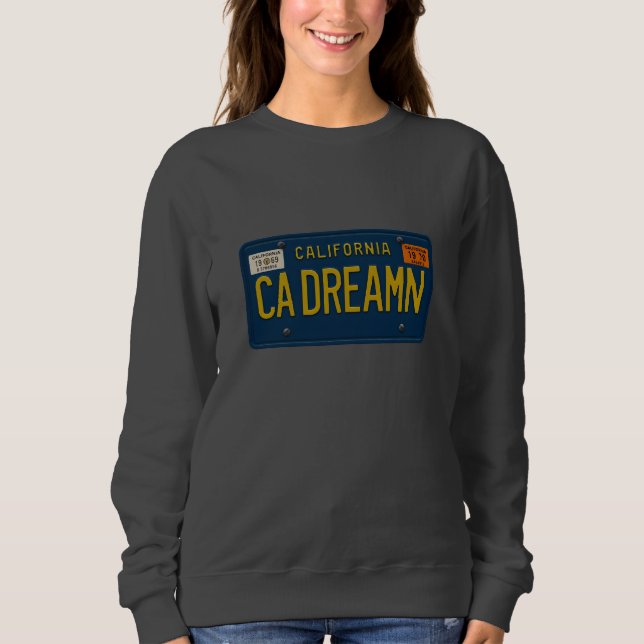 California Dreaming - Retro 1969 License Plate Sweatshirt (Vorderseite)