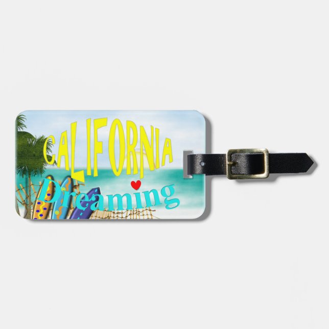 California Dreaming Sand Sand Surfszene Gepäckanhänger (Vorderseite horizontal)