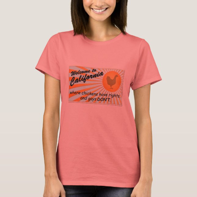 California Equal Rights Ladys Ringer T - Shirt (Vorderseite)