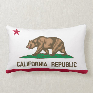 California Fahne, amerikanische Staatsflagge Lendenkissen