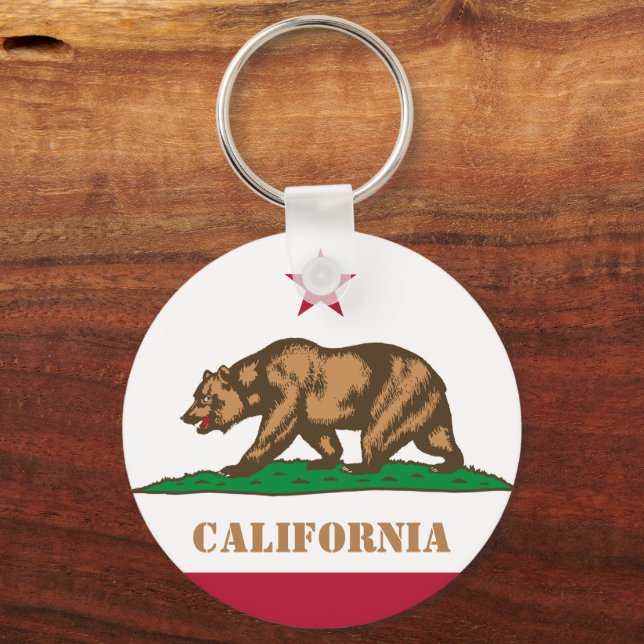California Fahne & California reisen / sport Schlüsselanhänger (Vorderseite)