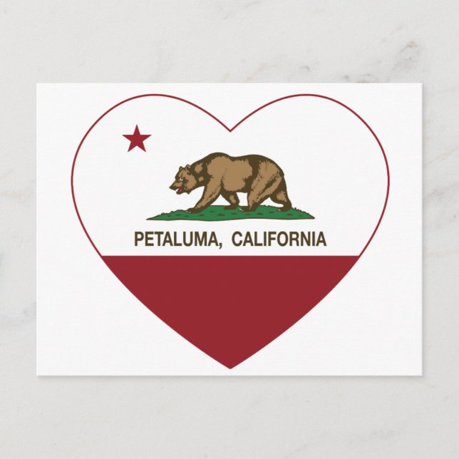 California-Fahne-Petalumherz Postkarte (Vorderseite)
