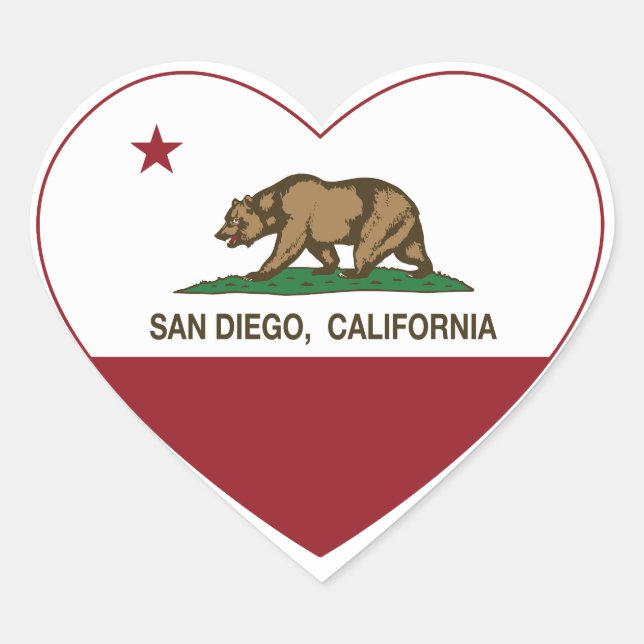California Fahne san diegherz Herz-Aufkleber (Vorderseite)