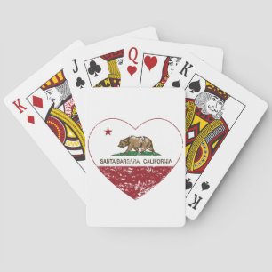 California Fahne santa barbara Herz bekümmert Spielkarten
