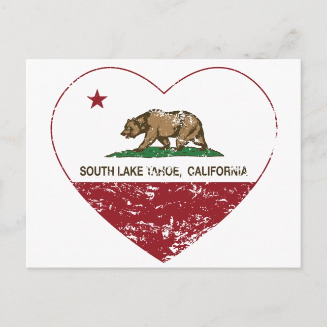 California Fahne Süd See, die Herz Not leidet Postkarte (Vorderseite)