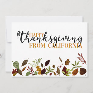 California Fall Foliage Erntedank Card Feiertagskarte