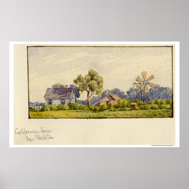 California Farm, Nähe Stockton Poster (Vorne)