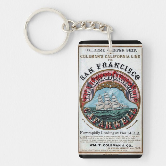 California Farwell Clipper Segelschiff 1900 Schlüsselanhänger (Vorderseite)