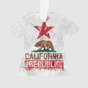 California Flag Bär im Painterly Style Ornament