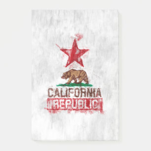 California Flag Bär im Painterly Style Post-it Klebezettel